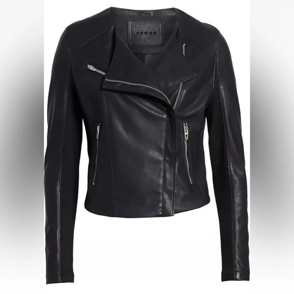 Blank NYC Jackets & Blazers - BlankNYC Record Breaker Collarless Vegan Leather Moto Jacket Sold at Revolve